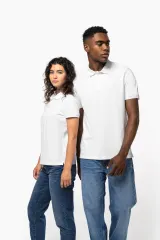 Polo de punto piqué manga corta mujer