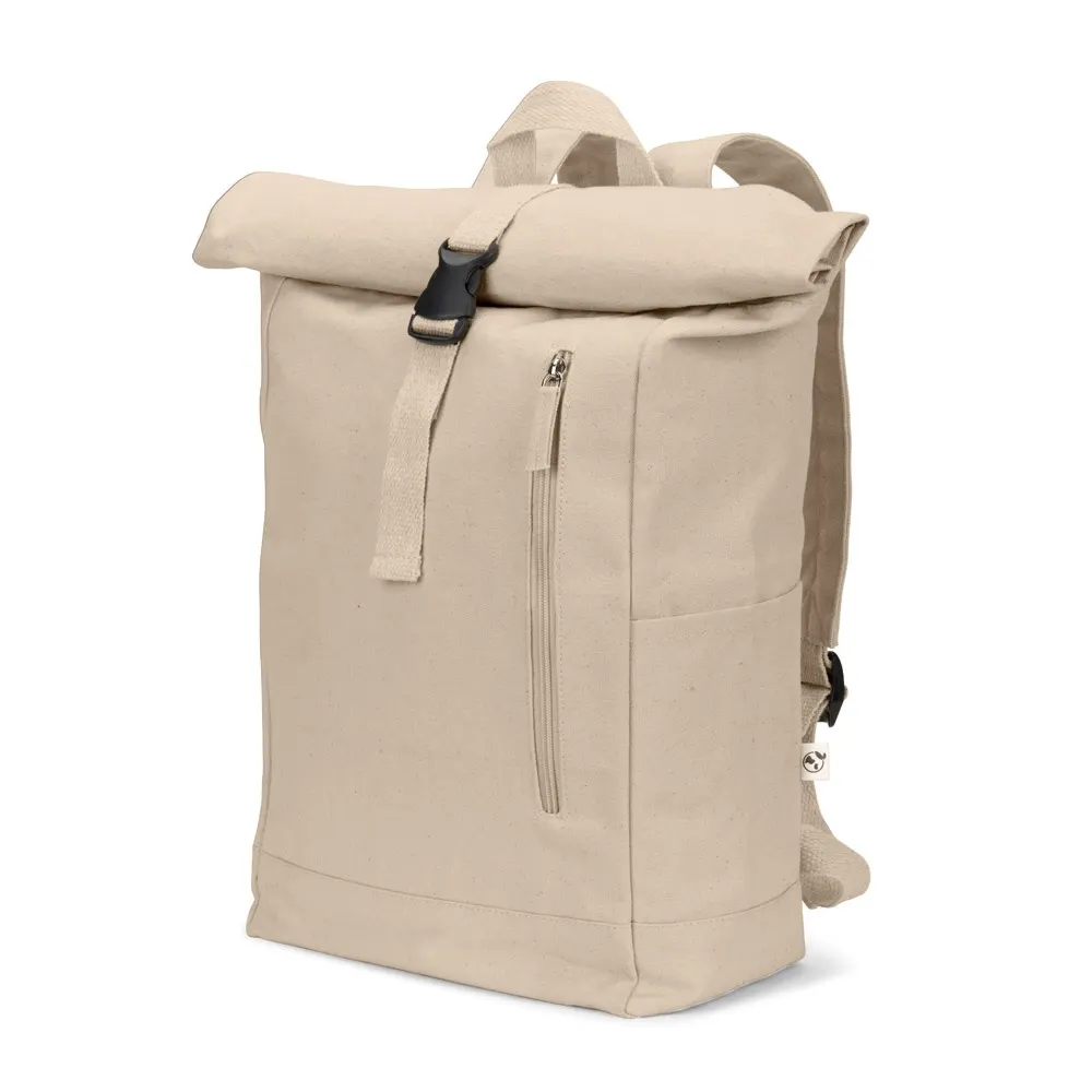 SAINT. Mochila enrollable de algodón reciclado y poliéster reciclado (380 g/m²)