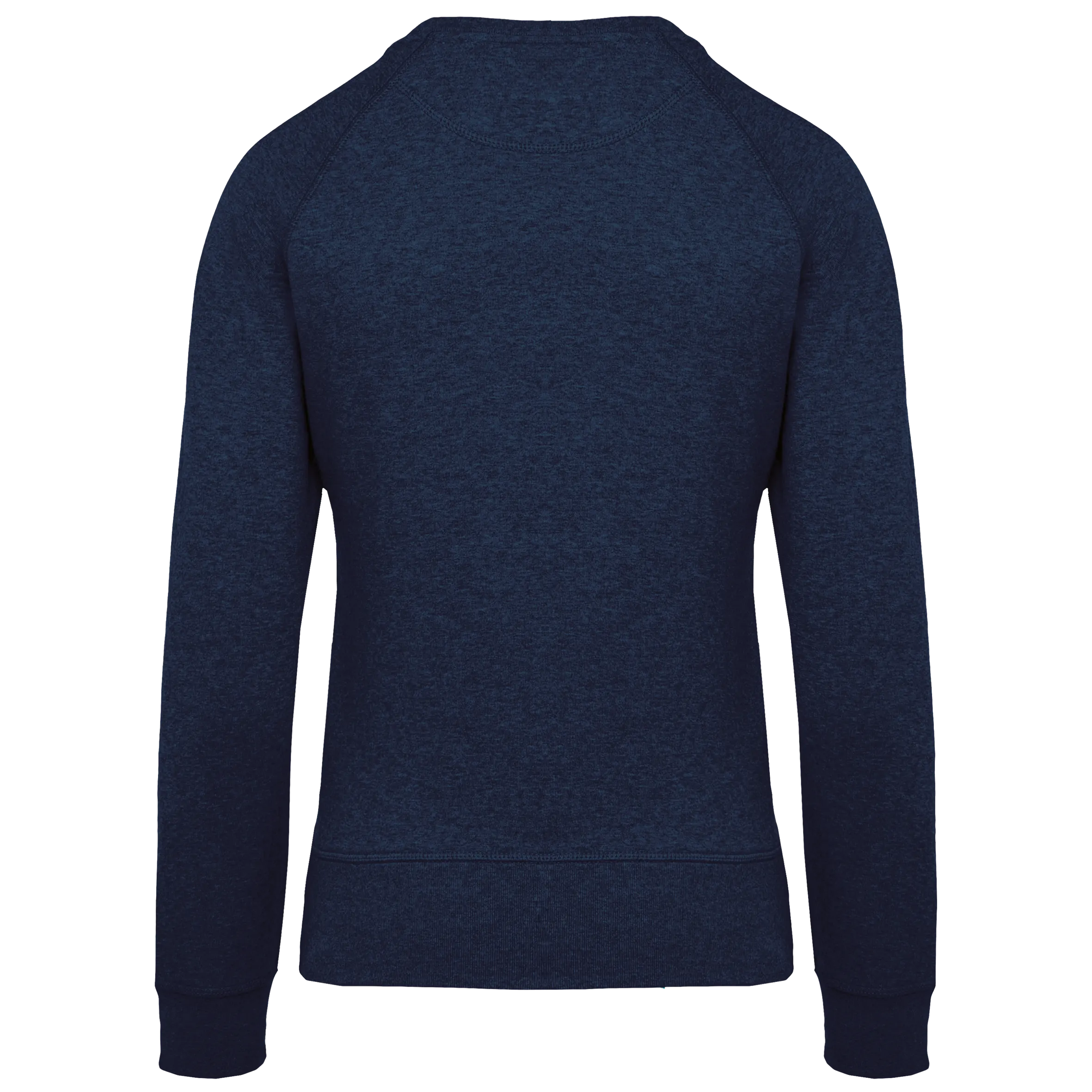 Sudadera algodón orgánico con cuello redondo y mangas raglan de mujer