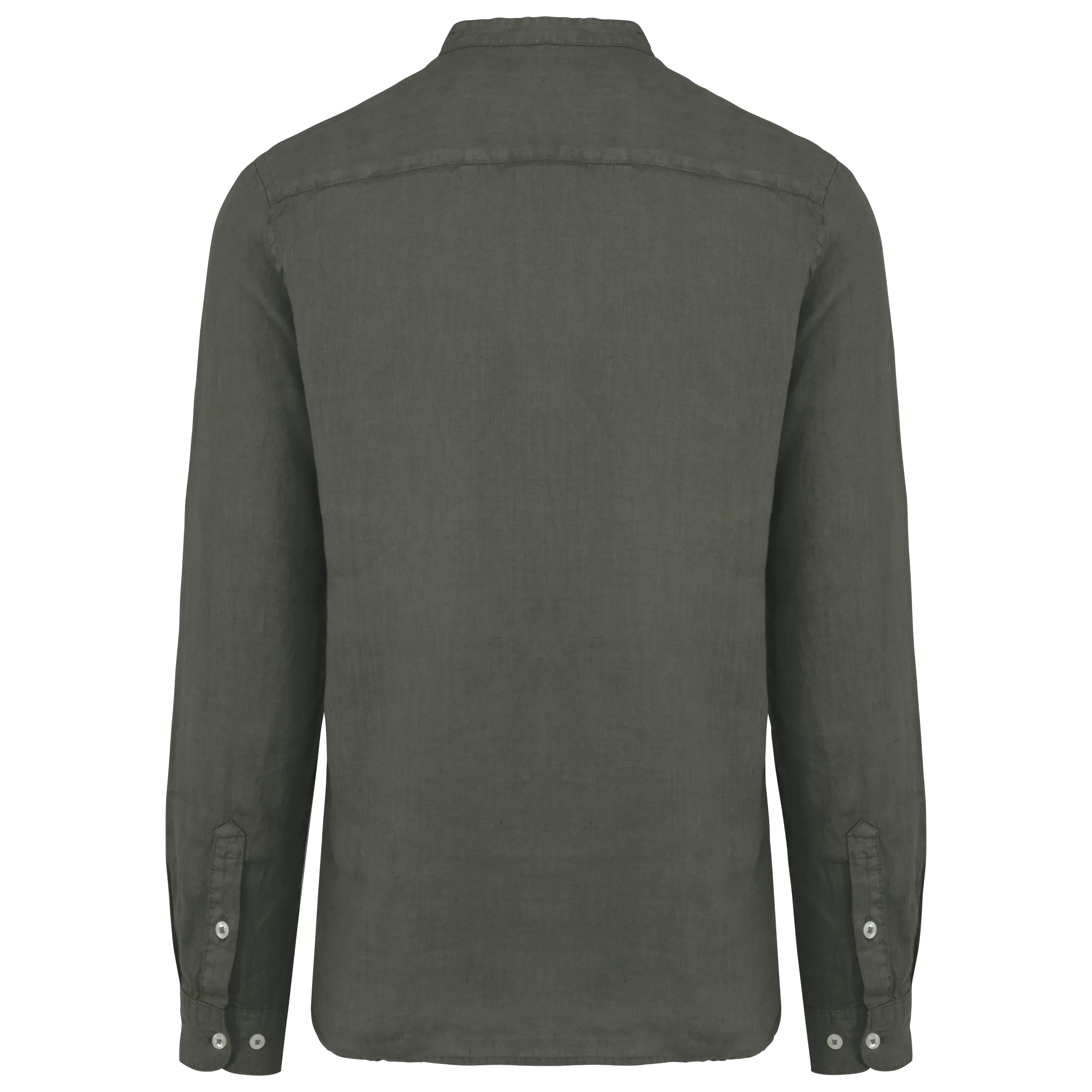 Camisa cuello mao efecto lavado de lino hombre