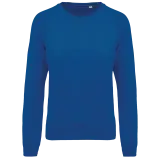 Sudadera algodón orgánico con cuello redondo y mangas raglan de mujer