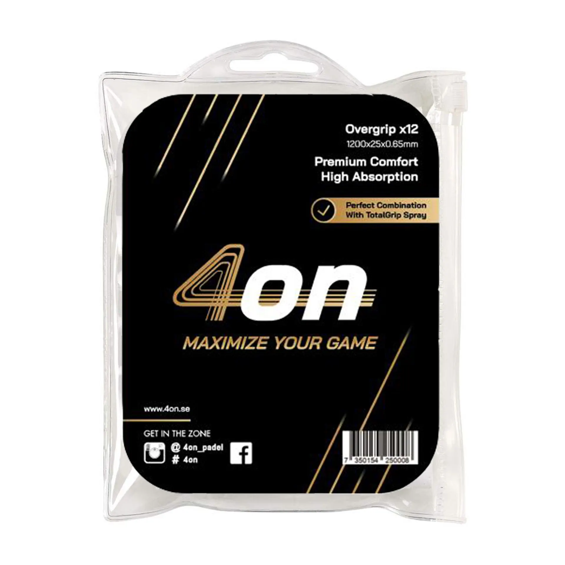 BLISTER OVERGRIP BLANCO 4ON PREMIUM COMFORT - 12 PIEZAS