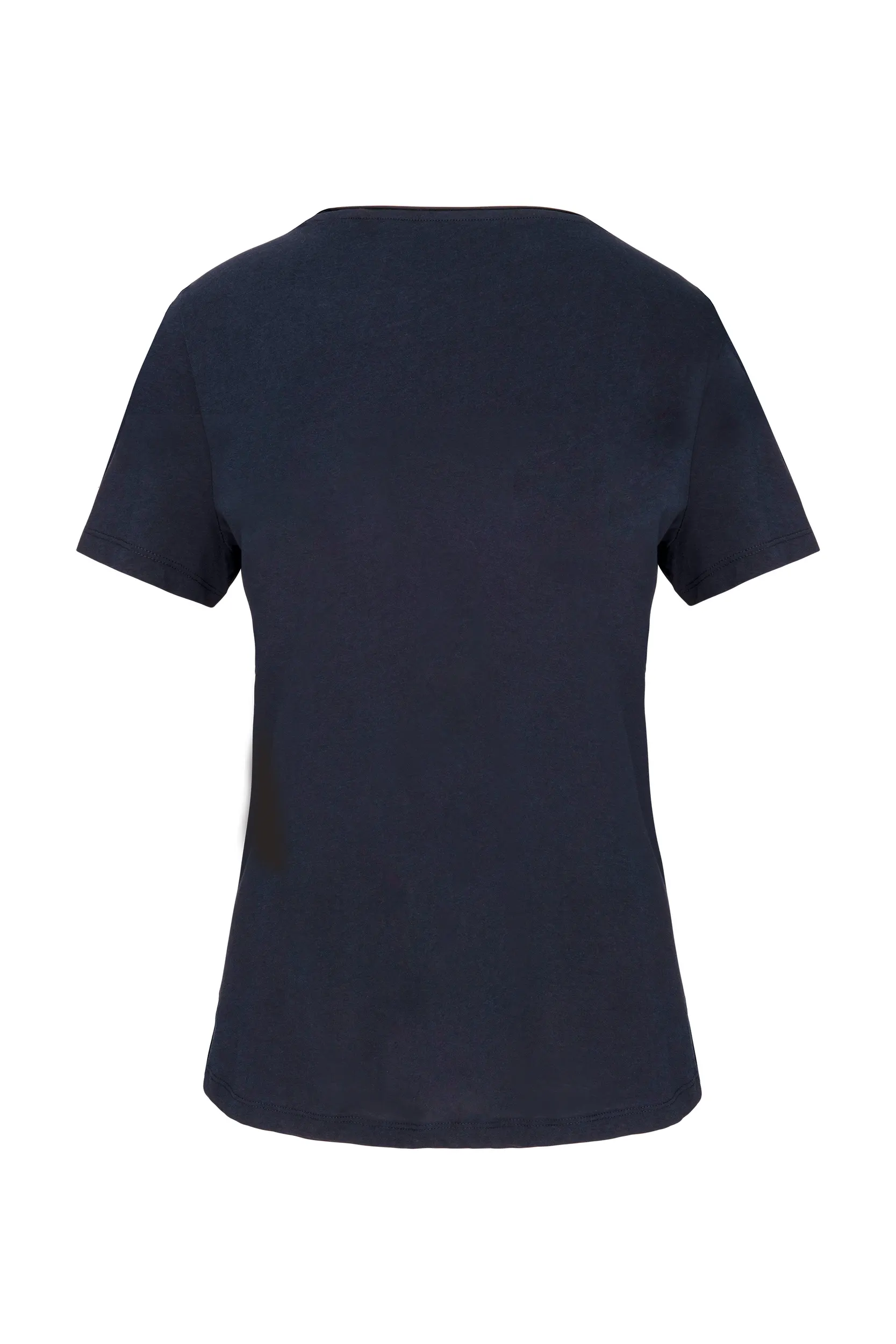 Camiseta orgánica con cuello sin costuras y manga corta mujer