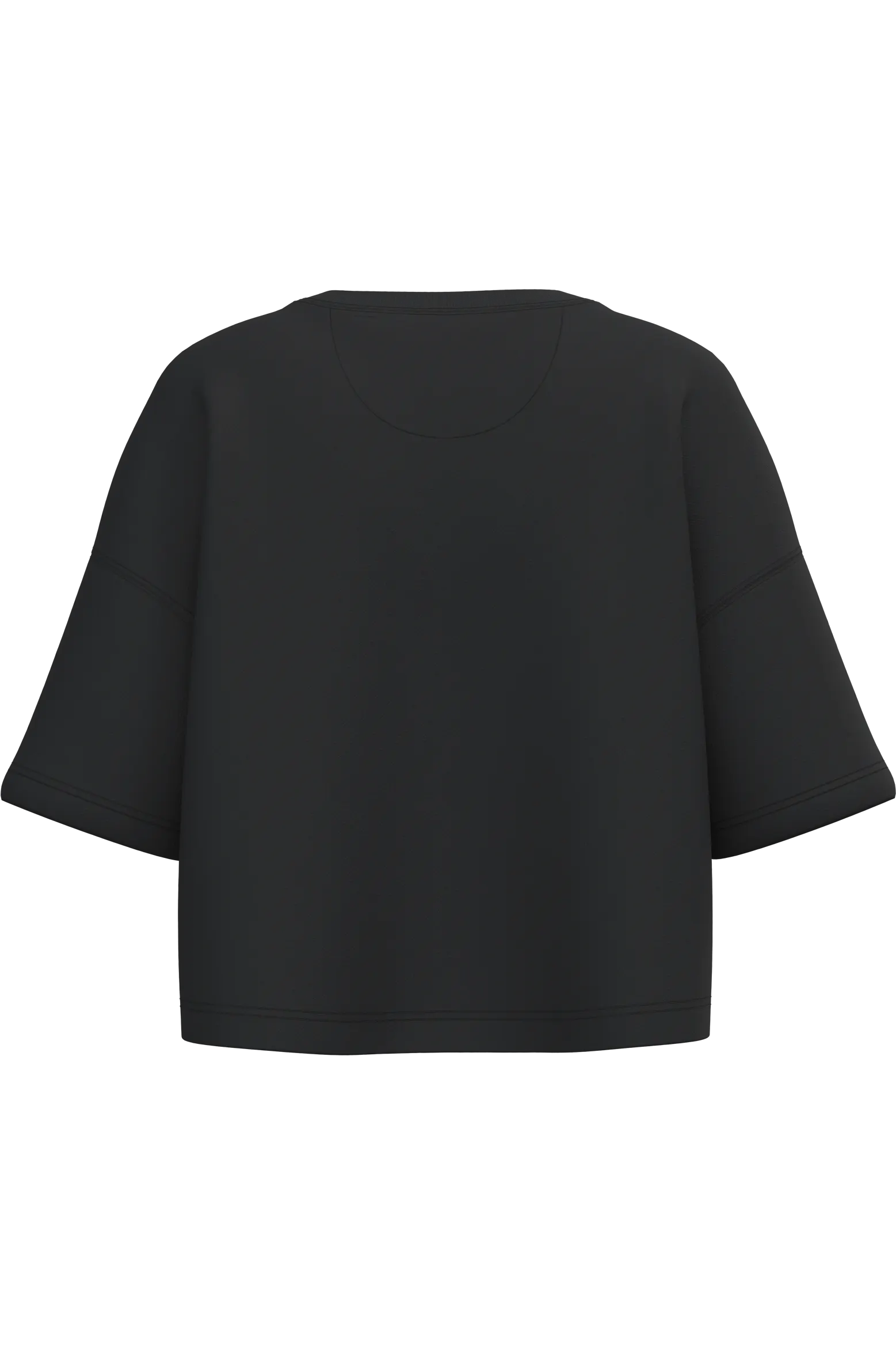 Sudadera crop cuello redondo y manga corta mujer