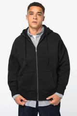 Sudadera sostenible con cremallera y capucha oversize unisex