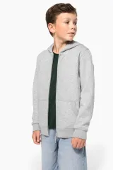 Sudadera reciclada con cremallera y capucha infantil