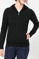 Chaqueta con cremallera y capucha mujer