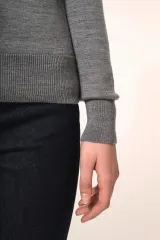 Jersey lana merina cuello vuelto mujer