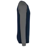 Sudadera bicolor algodón orgánico French Terry cuello redondo mangas raglan hombre