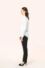 Camisa sarga manga larga mujer