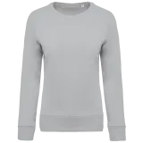Sudadera algodón orgánico con cuello redondo y mangas raglan de mujer