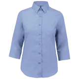 Camisa popelina de polialgodón manga 3/4 de fácil cuidado mujer
