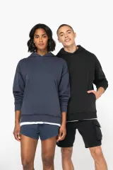 Sudadera ecorresponsable con capucha efecto lavado oversize unisex