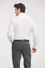 Camisa moderna sin plancha manga larga hombre