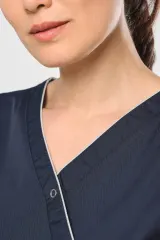 Blusa polialgodón con botones a presión mujer