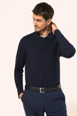 Polo Supima® manga larga hombre