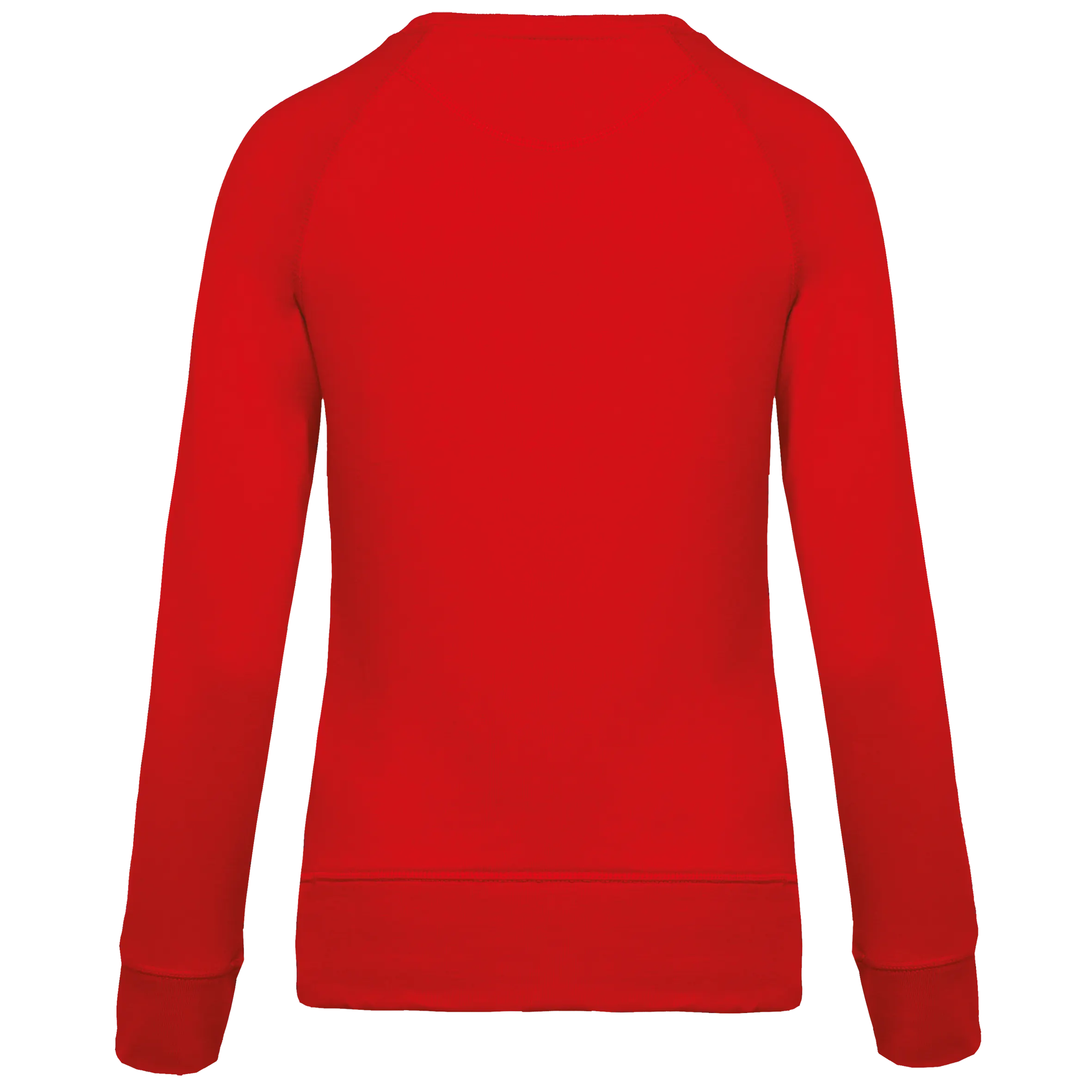 Sudadera algodón orgánico con cuello redondo y mangas raglan de mujer