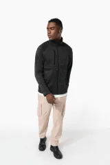 Chaqueta jaspeada con cremallera hombre