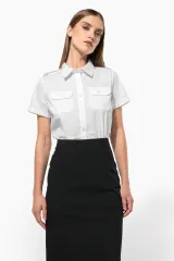 Camisa piloto manga corta mujer
