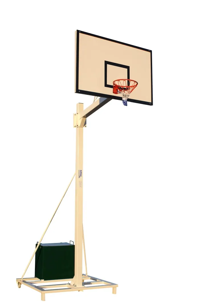 JUEGO DE 2 CANASTAS BALONCESTO DELUXE MONOTUBO TUBO 100 TRASLADABLE 2 RUEDAS CON CARRO  -SIN TABLERO, ARO