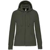 Sudadera con capucha y cremallera de mujer