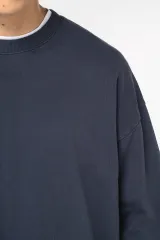 Sudadera ecorresponsable de cuello redondo efecto lavado oversize unisex