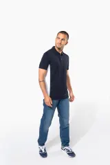 Polo de punto piqué manga corta bicolor hombre