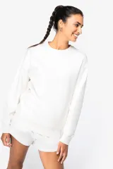 Sudadera ecorresponsable cuello redondo y hombros caídos felpa perchada unisex