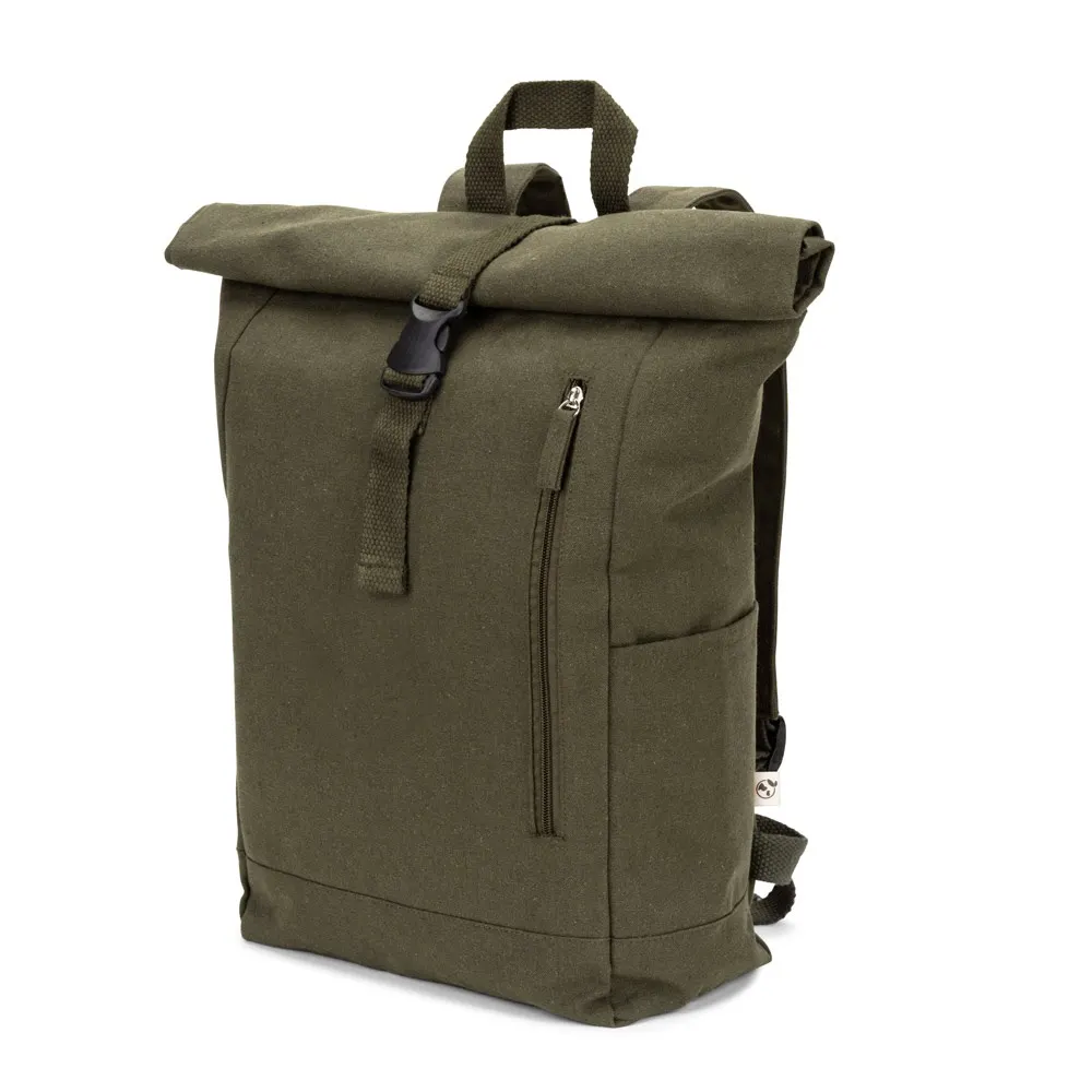 SAINT. Mochila enrollable de algodón reciclado y poliéster reciclado (380 g/m²)