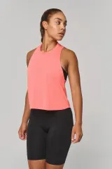 Camiseta de tirantes crop Triblend mujer