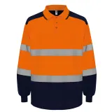 Polo de manga larga bicolor de alta visibilidad