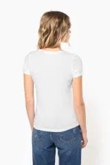 Camiseta orgánica con cuello sin costuras y manga corta mujer