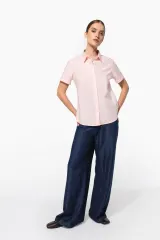 Camisa oxford manga corta mujer