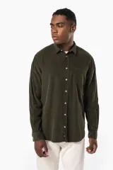 Camisa de pana manga larga hombre