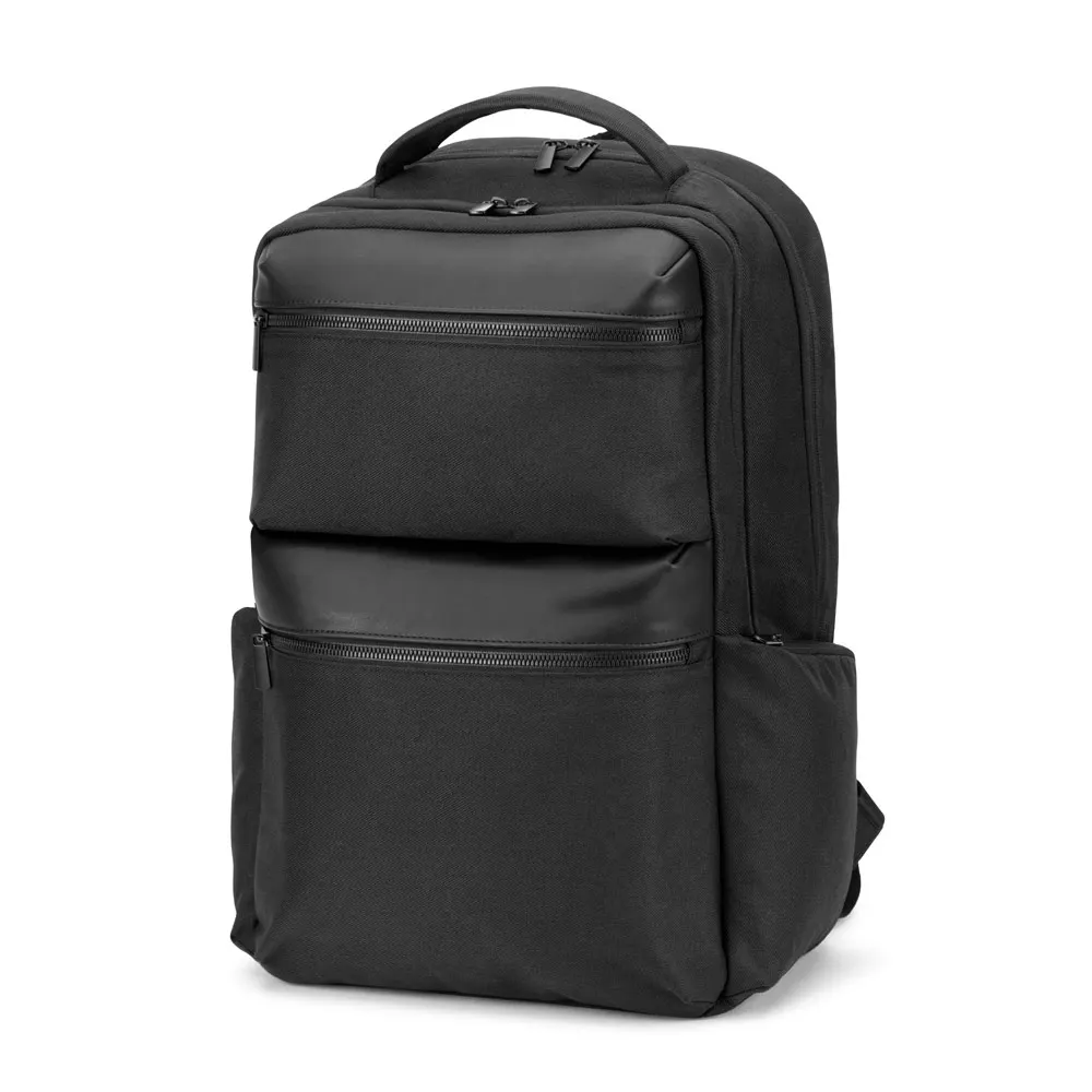 COPENHAGEN. Mochila de sarga reciclada repelente al agua con dos grandes bolsillos delanteros de 17'3 pulgadas