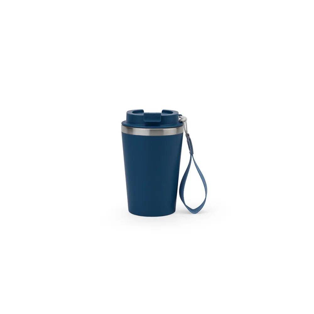 SPITZ. Vaso de viaje de acero inoxidable (90 % reciclado) y pared exterior de PP, con acabado mate 440 ml