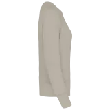 Sudadera algodón orgánico con cuello redondo y mangas raglan de mujer