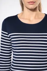 Camiseta marinera de manga larga de mujer