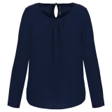 Blusa crepe manga larga mujer