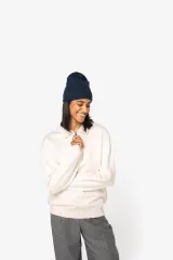 Sudadera ecorresponsable 1/4 cremallera cuello tipo polo y hombros caídos unisex