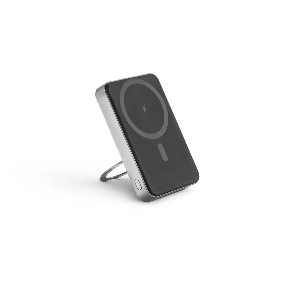 WARSHEL 10. Batería externa magnética de 10 000 mAh con cargador inalámbrico ultrarrápido de 15 W en ABS reciclado (100 % rABS) y soporte