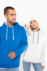 Sudadera capucha contrastada mujer