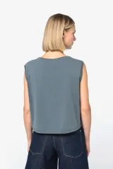 Camiseta crop ecorresponsable sin mangas mujer