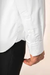Camisa popelina manga larga hombre