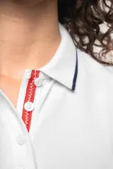 Polo piqué maga corta mujer