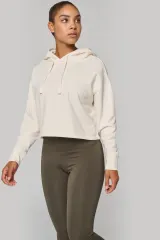 Sudadera crop con capucha mujer