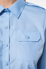 Camisa piloto manga larga mujer