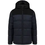 Parka acolchada bicolor con capucha unisex
