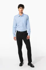 Camisa popelina manga larga hombre