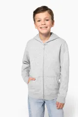 Sudadera reciclada con cremallera y capucha infantil
